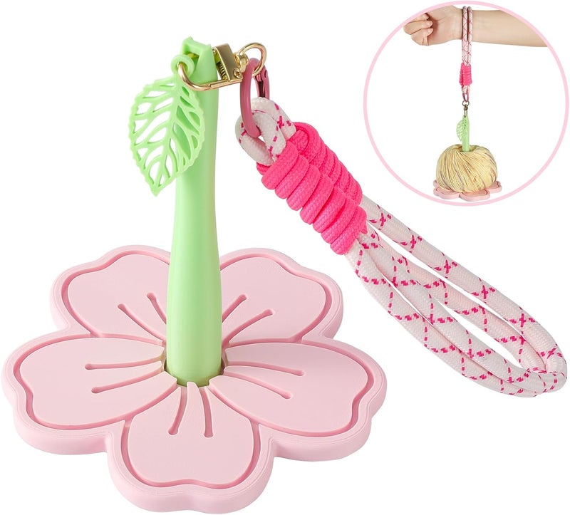 RSRIHE Portable Wrist Yarn Holder- 3D Printed Sakura Crochet Holder for Knitting. Perfect for Travel and on-The-go Crocheting. Comfortable Handmade Tool for Yarn Lovers - Image 1